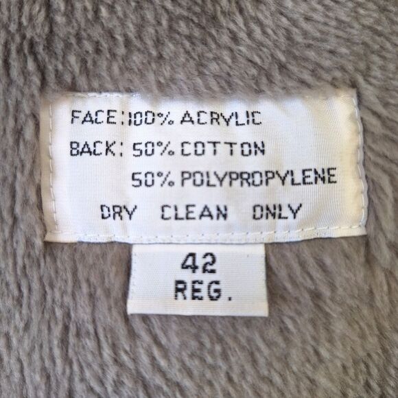 VTG Oleg Cassini Beige Tan Weather Ready Trench Coat 42R w/ Removable Fur Liner - Picture 9 of 14